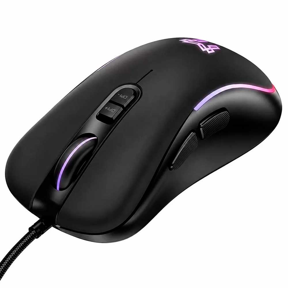 Мышь игровая HOCO GM601 Grandeza проводная, оптическая, 3600 DPI, RGB подсветка, цвет черный