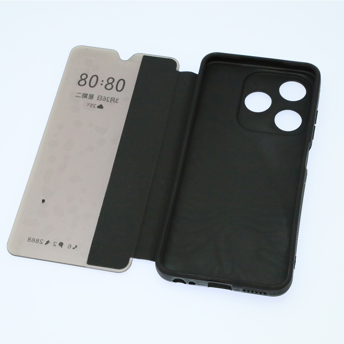 Чехол книжка Smart View Flips для TECNO Spark 10, TECNO Spark 10C, защита камеры, силикон, пластик, цвет черный