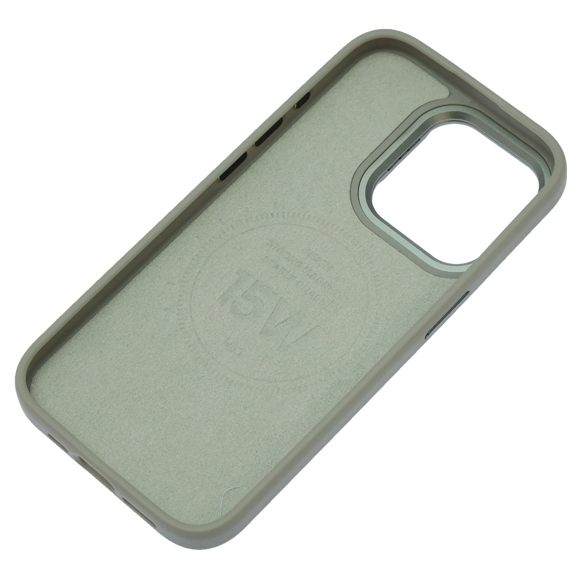 Чехол накладка Modern Stylish с поддержкой MagSafe для APPLE iPhone 15 Pro, защита камеры, подставка, экокожа, бархат, цвет серый