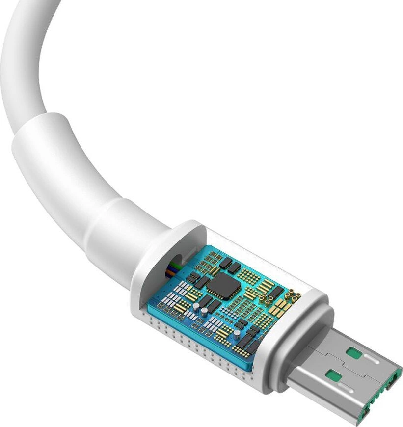 Кабель BASEUS CAMSW-C02 Mini White Micro USB, 4A, 20W, длина 0.5 метра, цвет белый