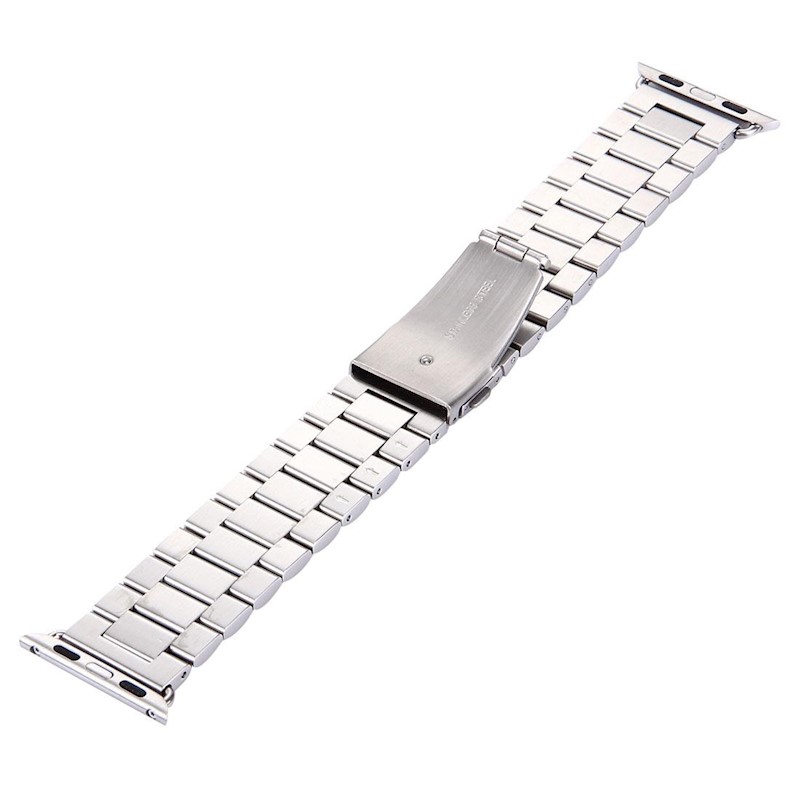 Ремешок для Apple Watch нержавеющая сталь 38-40 mm, застежка "Бабочка", цвет серебристый