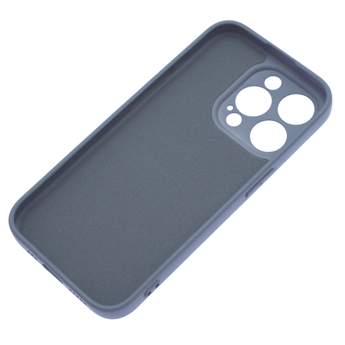 Чехол накладка NANO для APPLE iPhone 15 Pro (6.1"), защита камеры, силикон, бархат, цвет космический серый