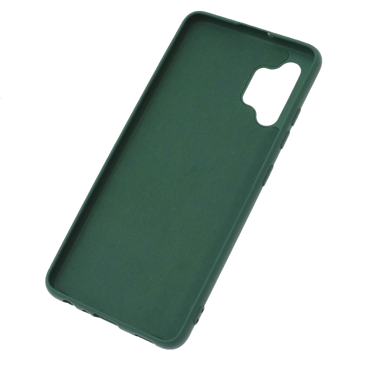 Чехол накладка NANO для SAMSUNG Galaxy A32 4G (SM-A325F), силикон, бархат, цвет темно зеленый