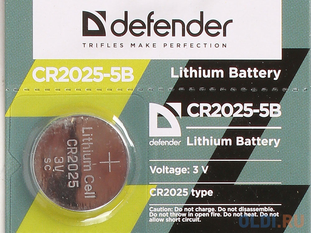 Батарейка литиевая Defender CR2025-5B в блистере 5 шт.