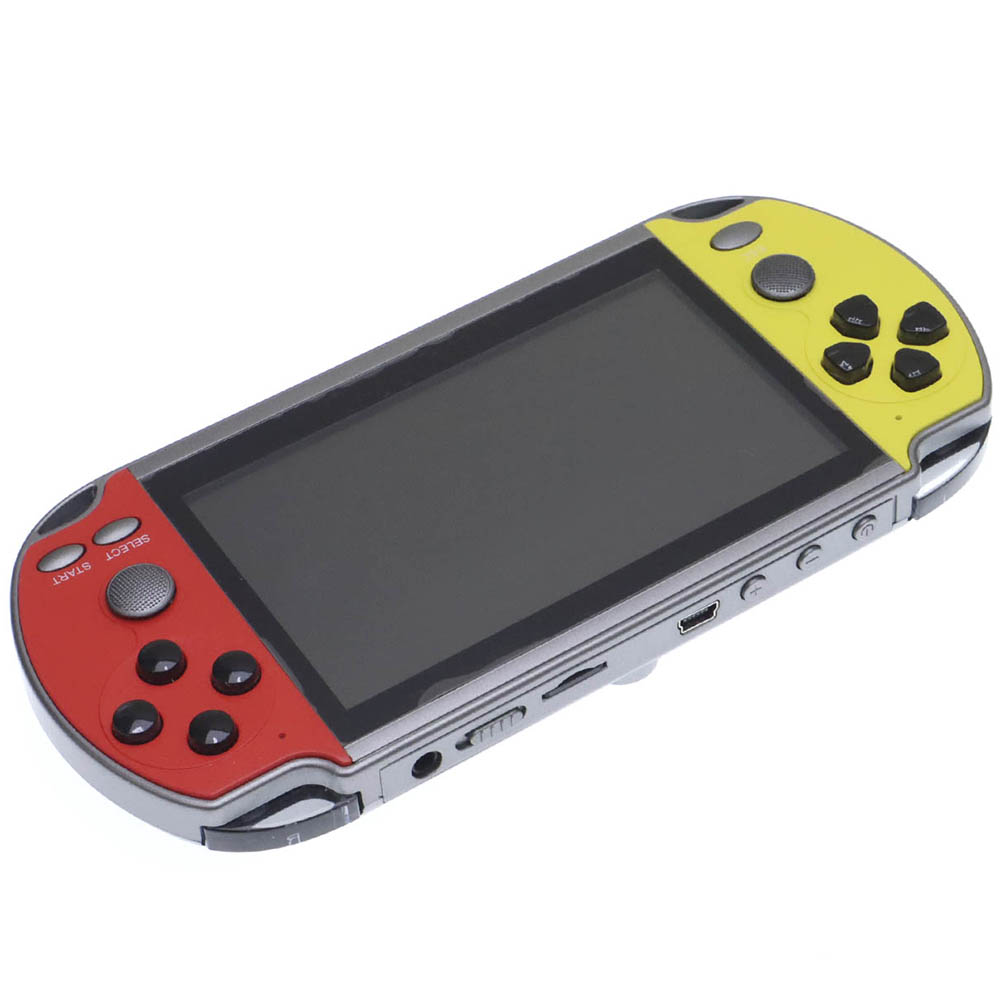 Портативная игровая приставка X7 PLUS, диагональ 5.1, цвет красно желтый