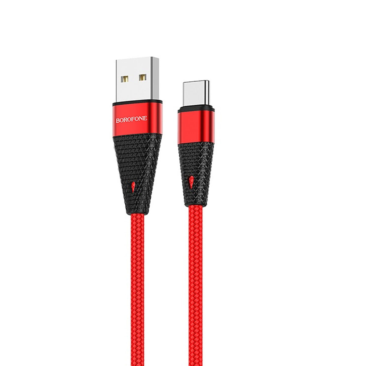 Кабель BOROFONE BU10 Pineapple USB Type C, 3A, длина 1.2 метра, нейлоновое армирование, цвет красный