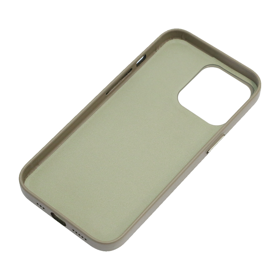 Чехол накладка Leather Case для APPLE iPhone 13 Pro, силикон, бархат, экокожа, цвет светло серый