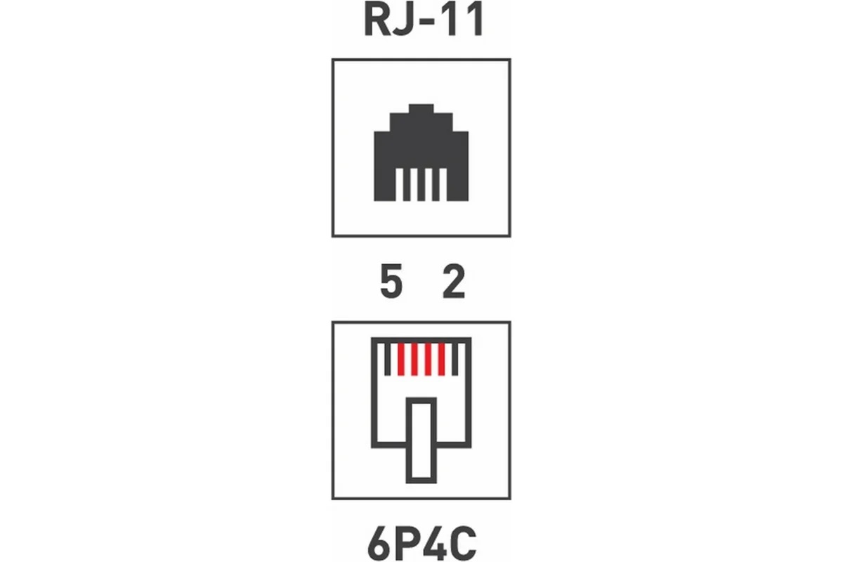 Телефонный разъем-коннектор REXANT UTP, RJ-14 (6P4C), RJ-11, CAT 3 05-1012