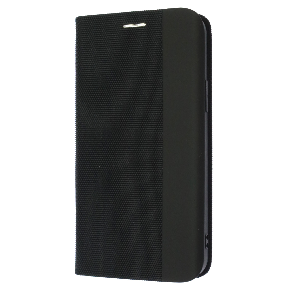 Чехол книжка MESH для APPLE iPhone 12 (6.1), iPhone 12 Pro (6.1), текстиль, силикон, бархат, визитница, цвет черный