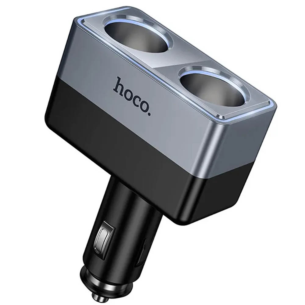 Автомобильный разветвитель HOCO Z65, 240W 12/24V 2 выхода, цвет черно серый