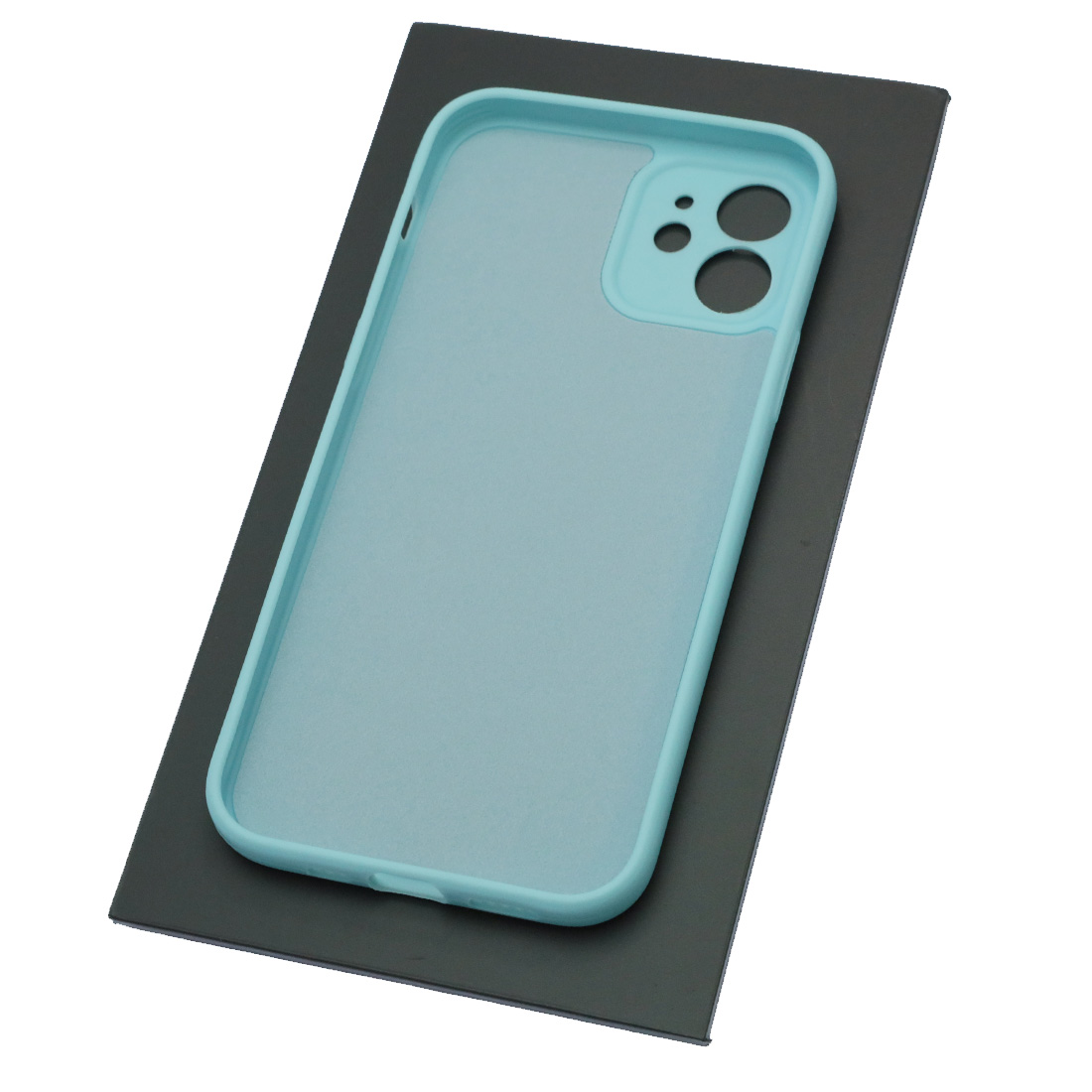 Чехол накладка для APPLE iPhone 12, силикон, бархат, цвет светло голубой