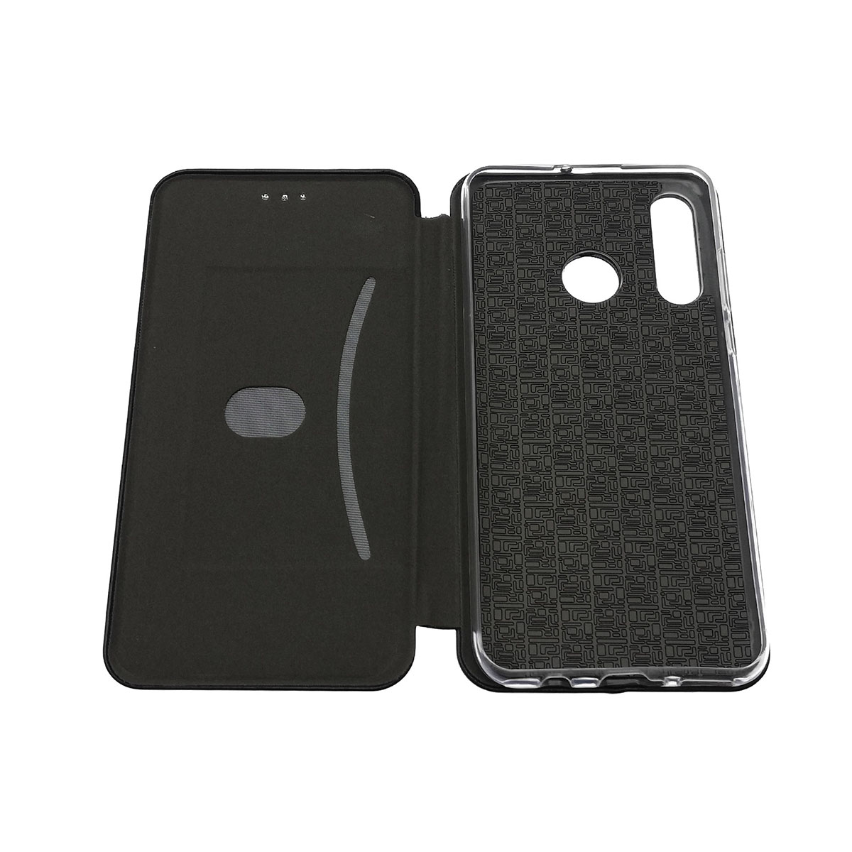 Чехол книжка STYLISH для HUAWEI Honor P30 Lite, Nova 4E, экокожа, визитница, цвет черный