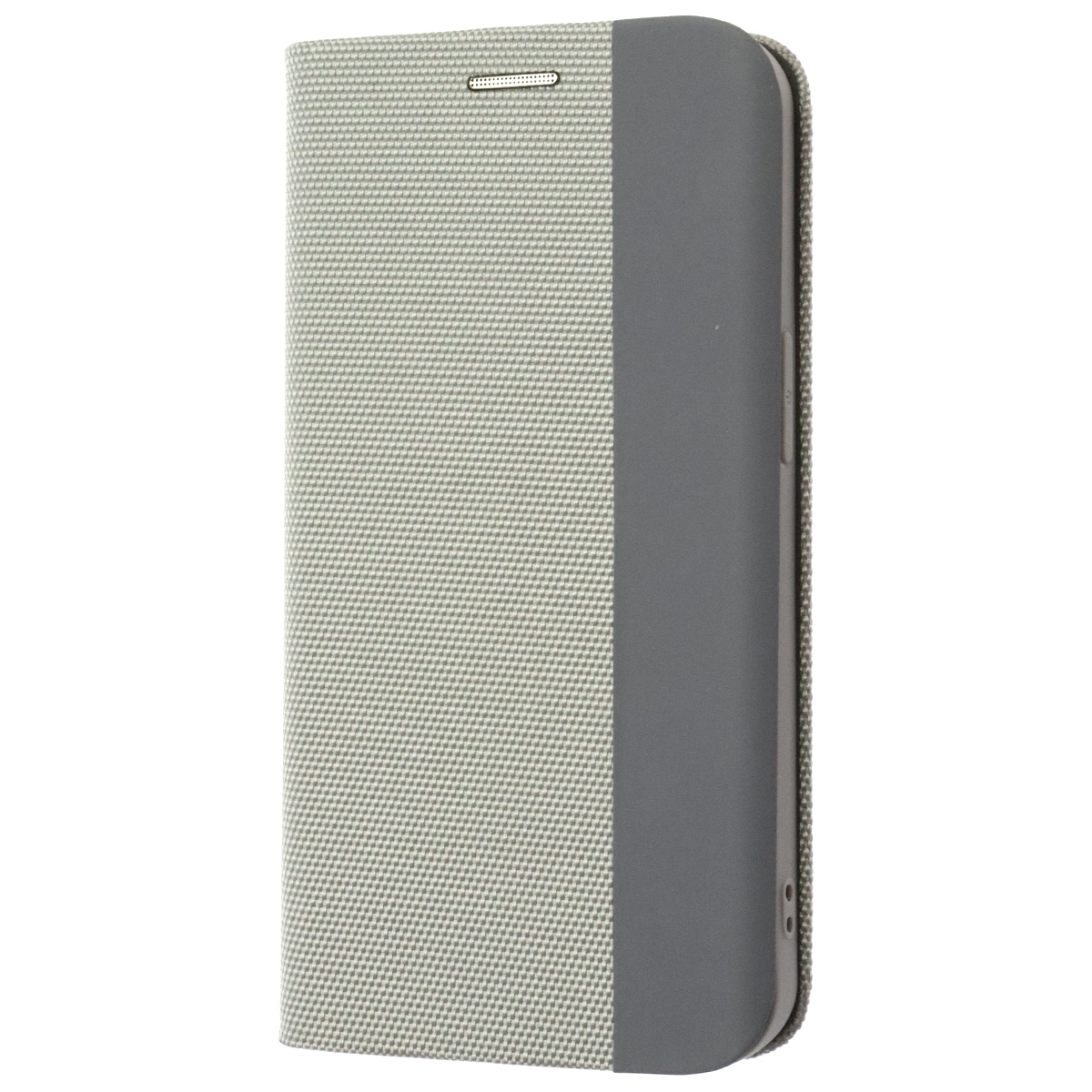 Чехол книжка MESH для APPLE iPhone 13 Pro (6.1), текстиль, силикон, бархат, визитница, цвет серый
