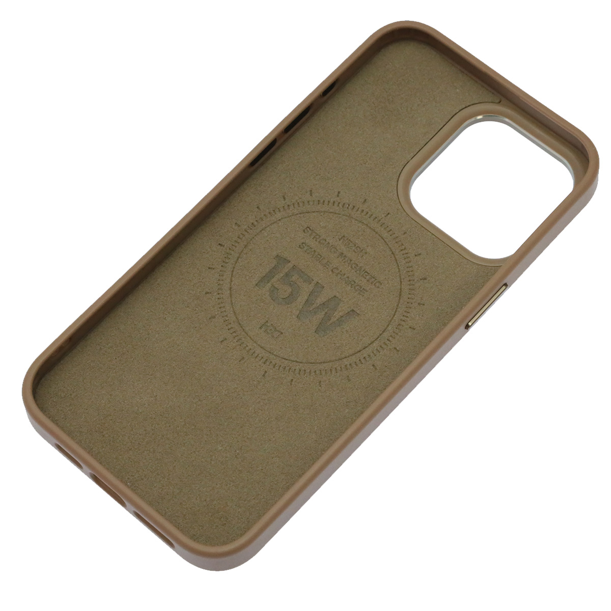 Чехол накладка Creative Stylish с поддержкой MagSafe для APPLE iPhone 15 Pro Max, защита камеры, экокожа, бархат, цвет коричневый