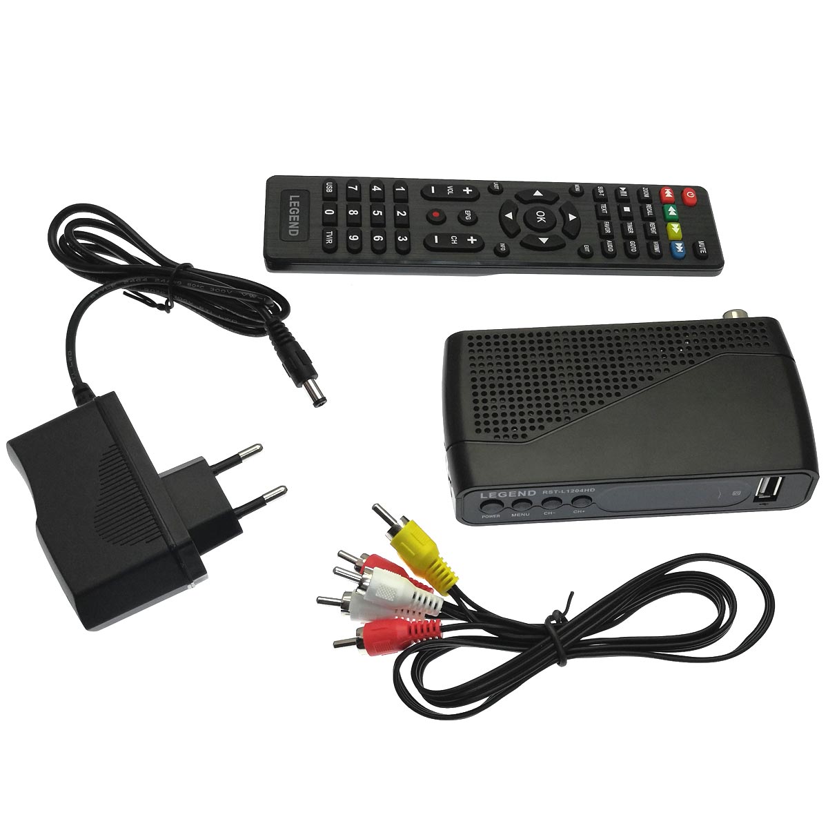 Цифровой эфирный приёмник, ТВ приставка DVB-T2 LEGEND RST-L1204HD, цвет черный