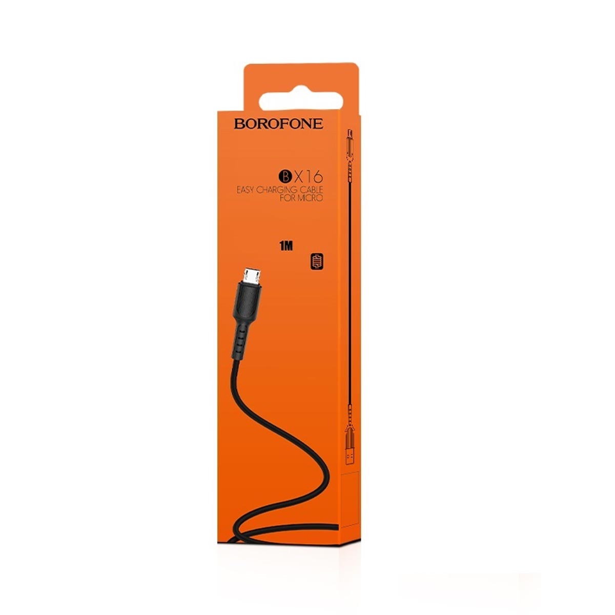 Кабель BOROFONE BX16 Easy Micro USB, 2A, длина 1 метр, силикон, цвет черный