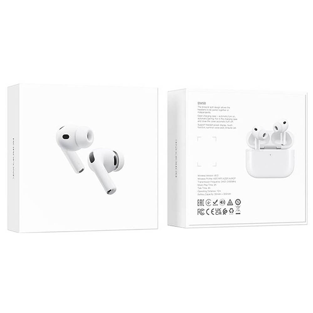 Гарнитура (наушники с микрофоном) беспроводная, BOROFONE BW98, цвет белый
