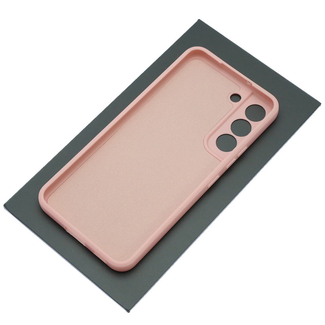 Чехол накладка для SAMSUNG Galaxy S22, силикон, бархат, цвет розовый песок