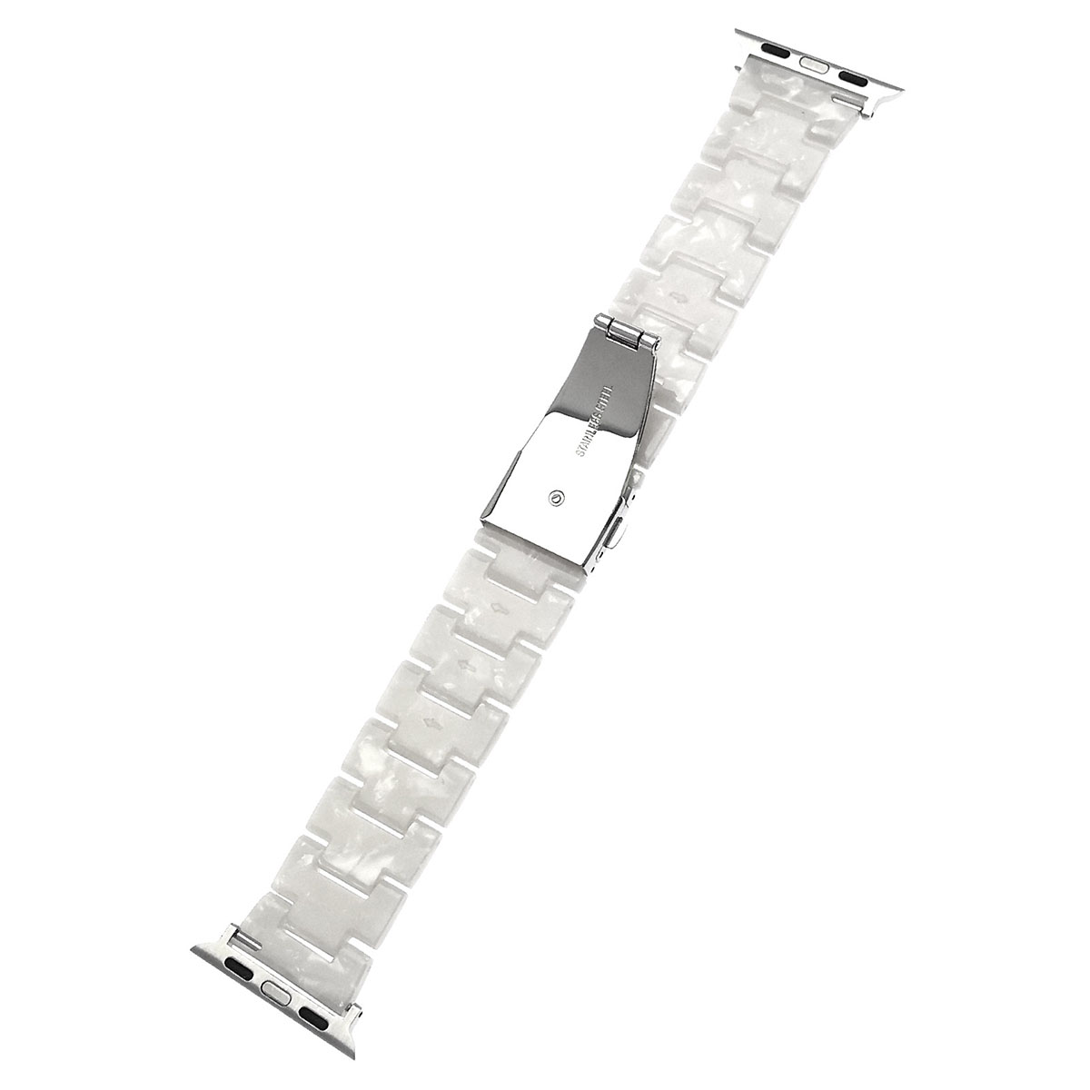 Ремешок для APPLE Watch 42 - 44 мм, имитация керамики, цвет белый.
