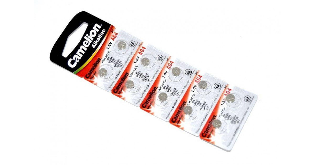 Батарейка CAMELION AG4 LR626 377 (377A) 376 G4A LR66 L626 GP7, алкалиновая