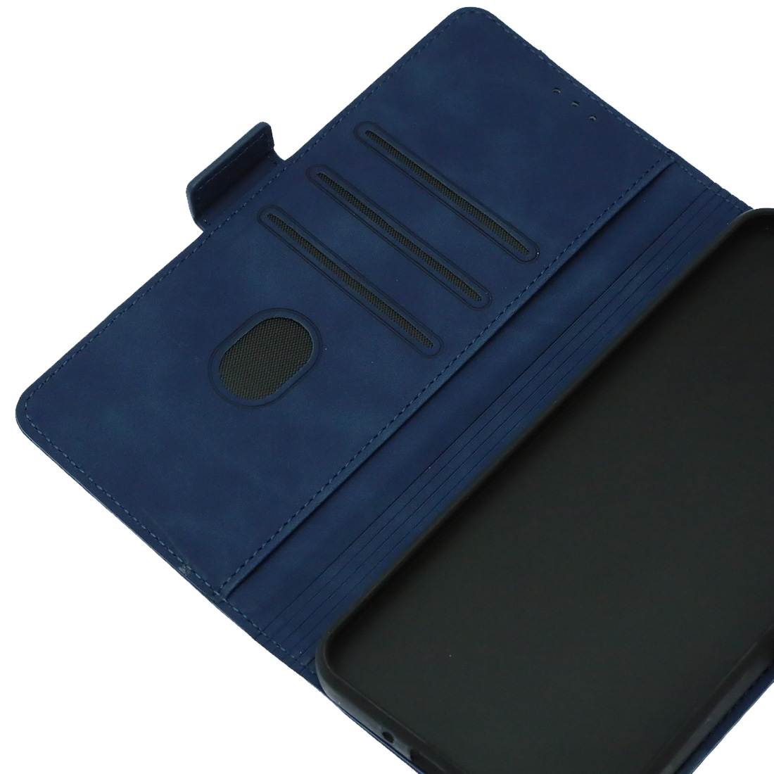 Чехол книжка NICE для XIAOMI Redmi 13C, XIAOMI POCO C65, защита камеры, экокожа, визитница, цвет темно синий