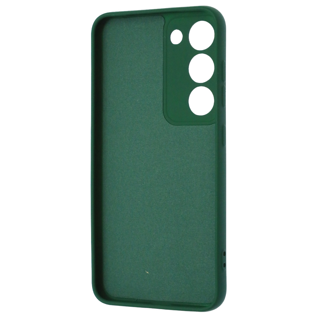 Чехол накладка Silicon Cover для SAMSUNG Galaxy S23, защита камеры, силикон, бархат, цвет зеленый