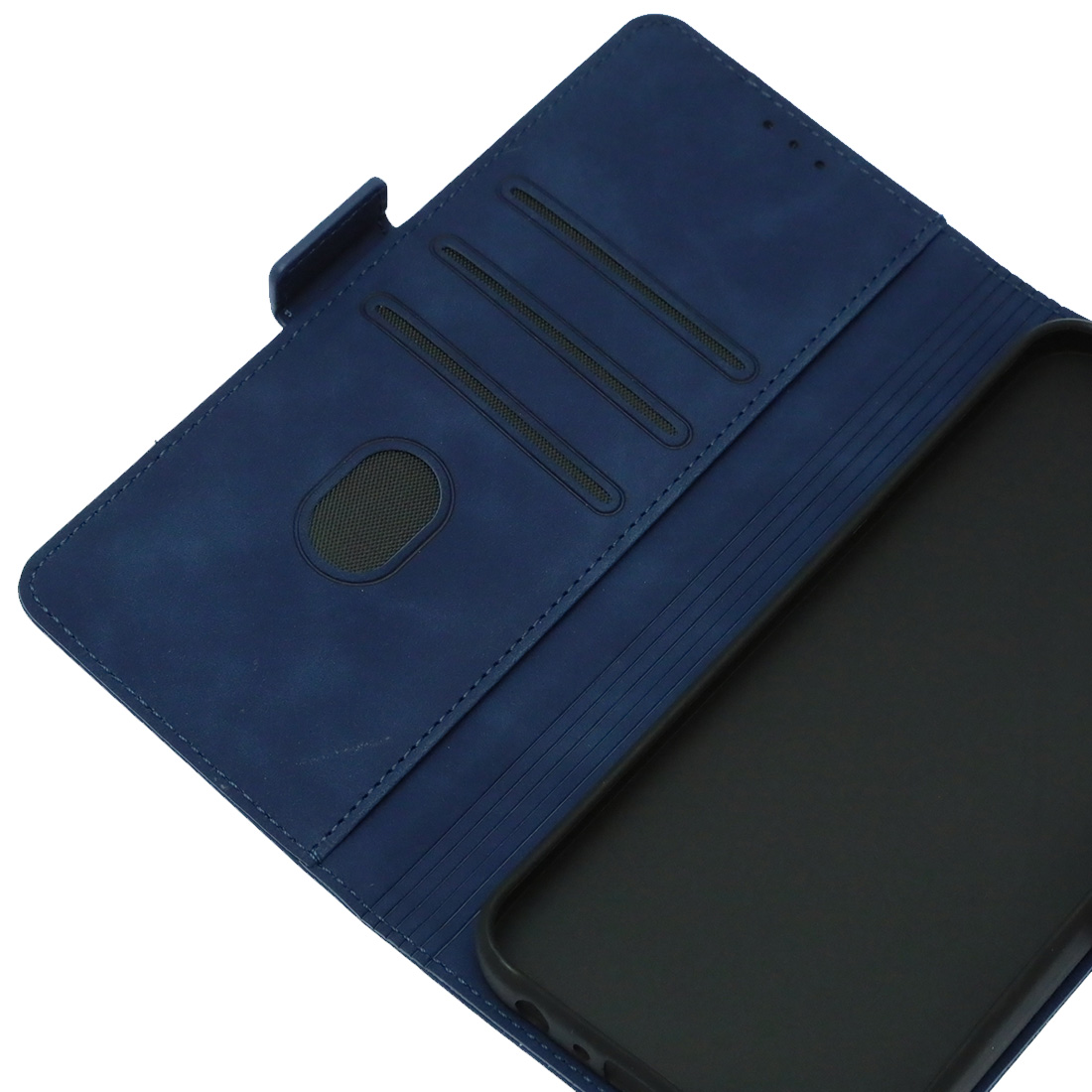 Чехол книжка NICE для SAMSUNG Galaxy A25 5G, защита камеры, экокожа, визитница, цвет темно синий