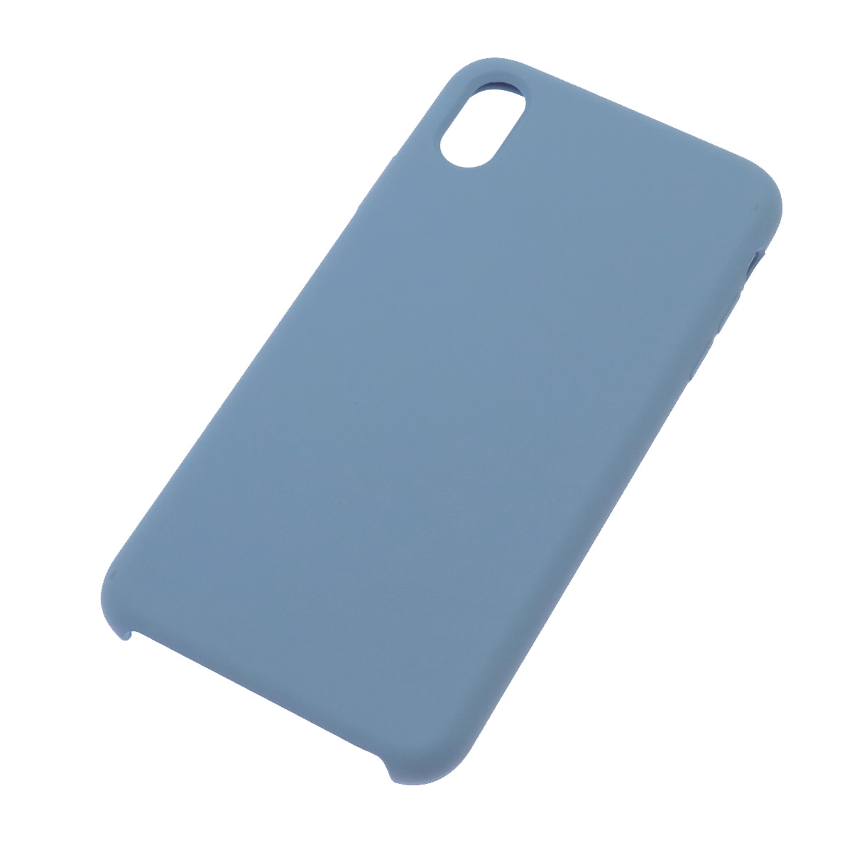 Чехол накладка Silicon Case для APPLE iPhone XS MAX, силикон, бархат, цвет светло синий