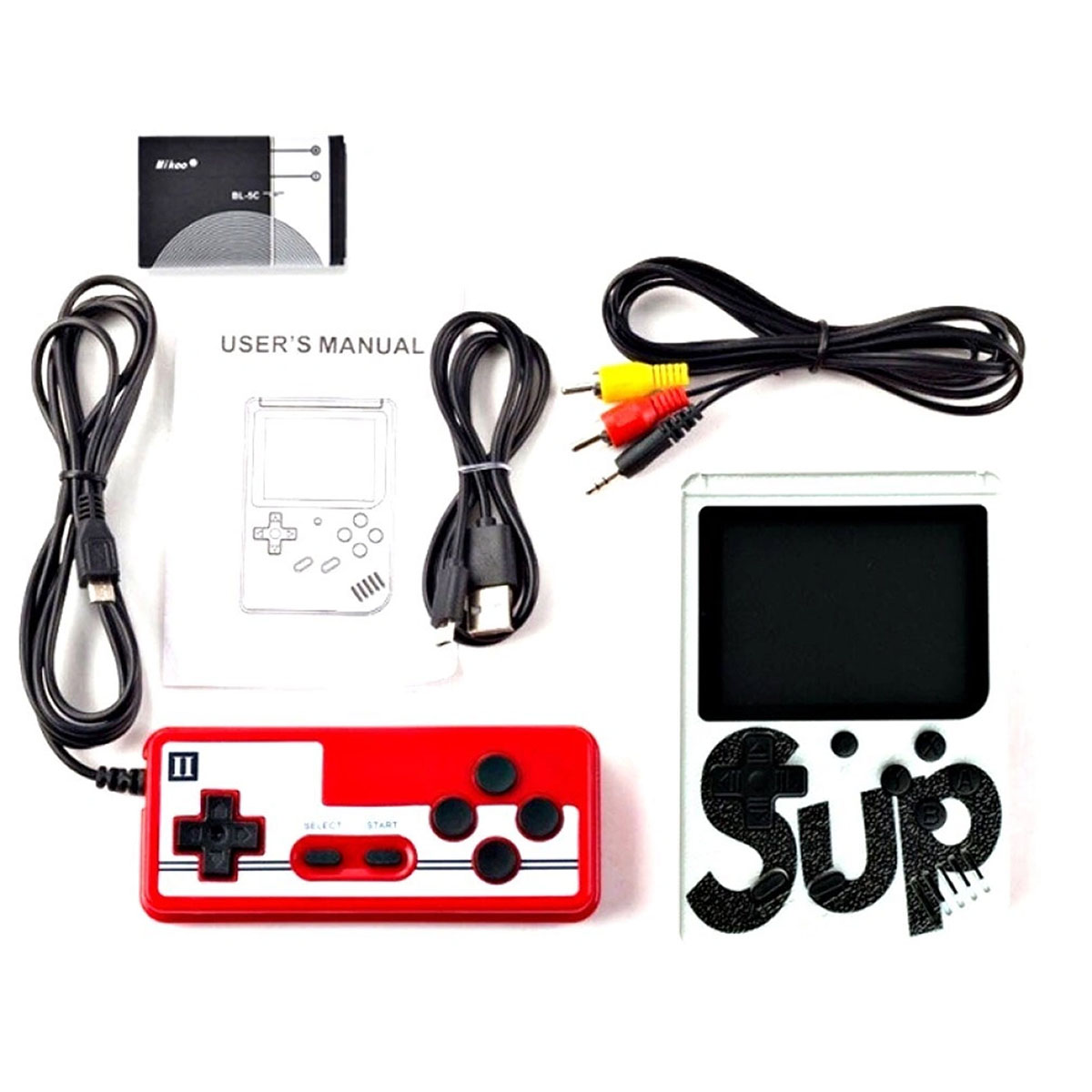 Портативная игровая приставка SUP GAME BOX PLUS 400 игр в 1, с джойстиком, цвет белый