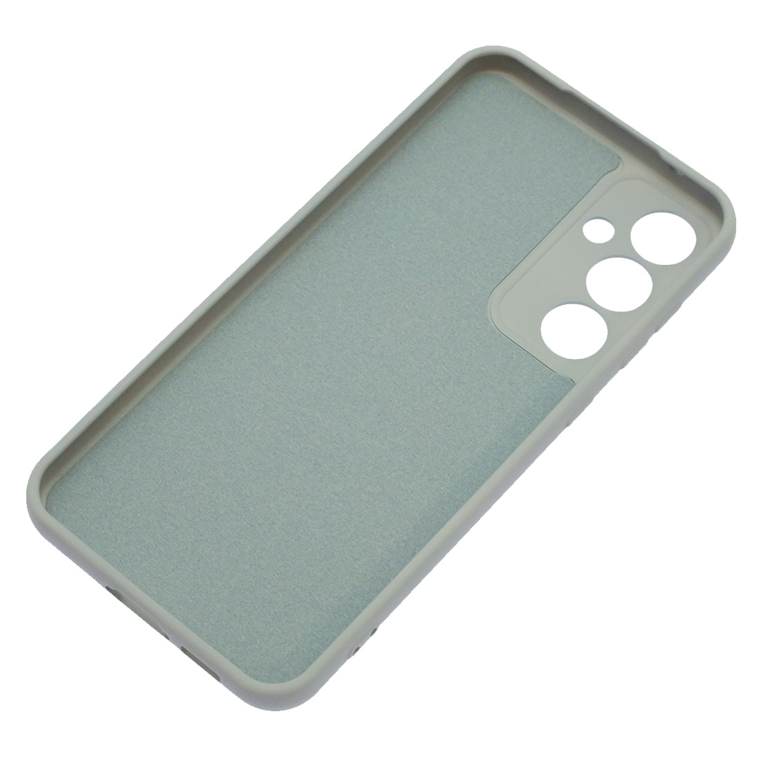 Чехол накладка Silicon Cover для SAMSUNG Galaxy S23 FE, защита камеры, силикон, бархат, цвет серый