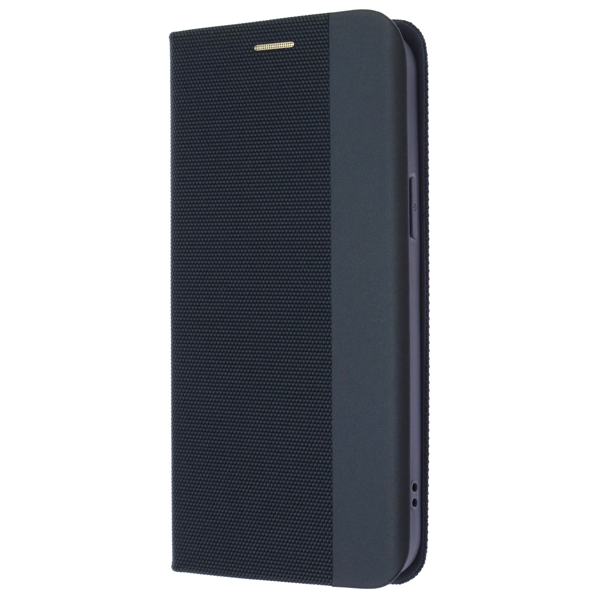 Чехол книжка MESH для APPLE iPhone 13 Pro Max (6.7), текстиль, силикон, бархат, визитница, цвет темно синий