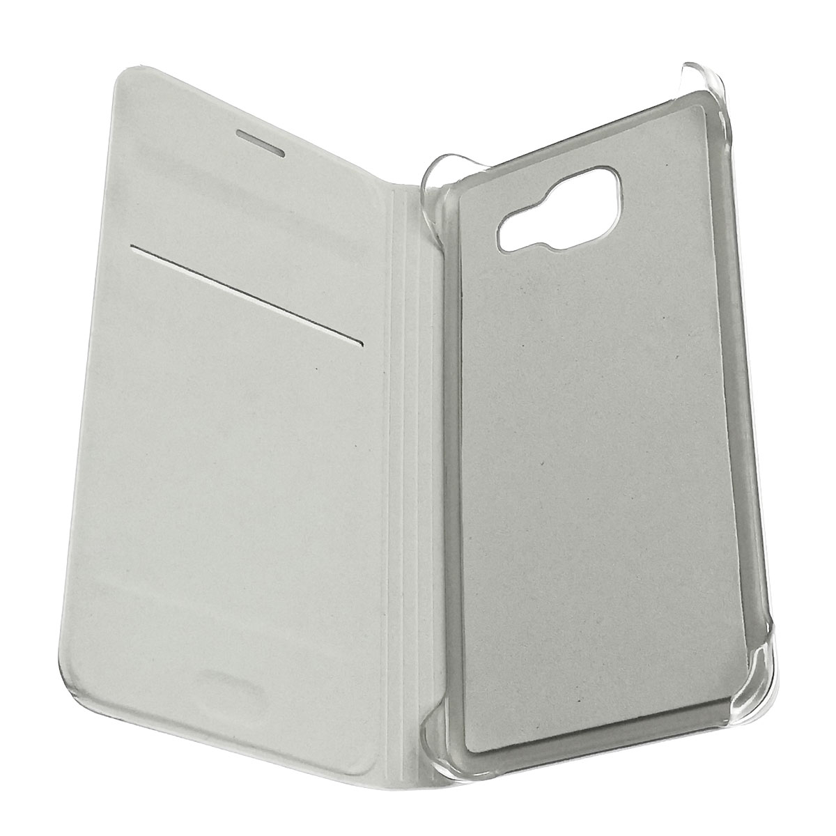 Чехол книжка Flip Wallet для SAMSUNG Galaxy A3 2016 (SM-A310), экокожа, пластик, визитница, цвет белый