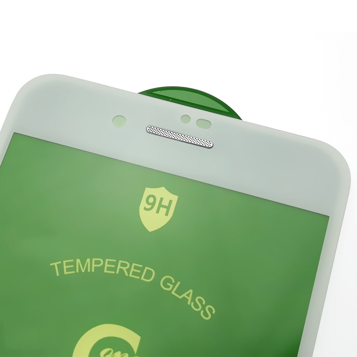 Защитное стекло 5D G-ONE для APPLE iPhone 7 Plus, iPhone 8 Plus, с сеточкой на динамике, цвет окантовки белый.