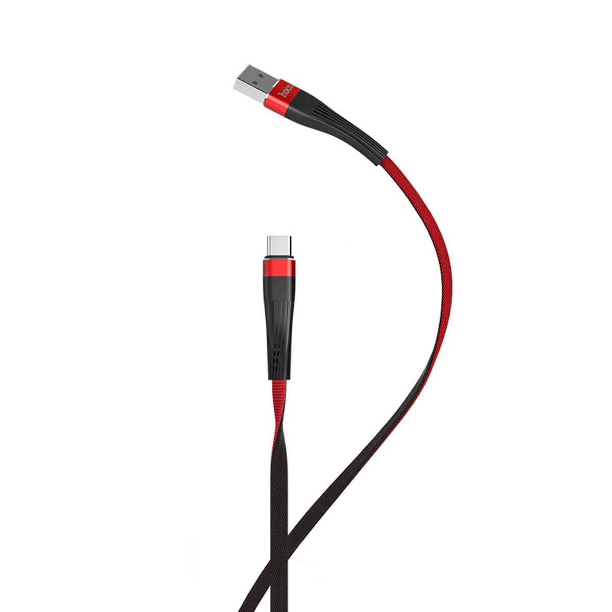 Кабель HOCO U39 Slender USB Type C, 2.4A, длина 1.2 метра, цвет красно черный