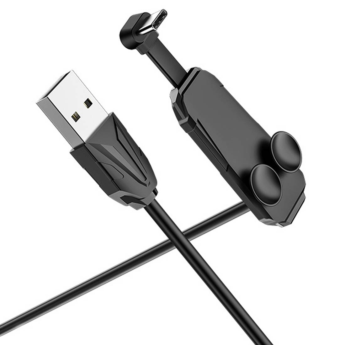 Кабель USB Type C BOROFONE BU9 Unreal gaming, 2A, длина 1.2 метра, силиконовая круглая оболочка, спец-крепление на корпус, цвет черный.