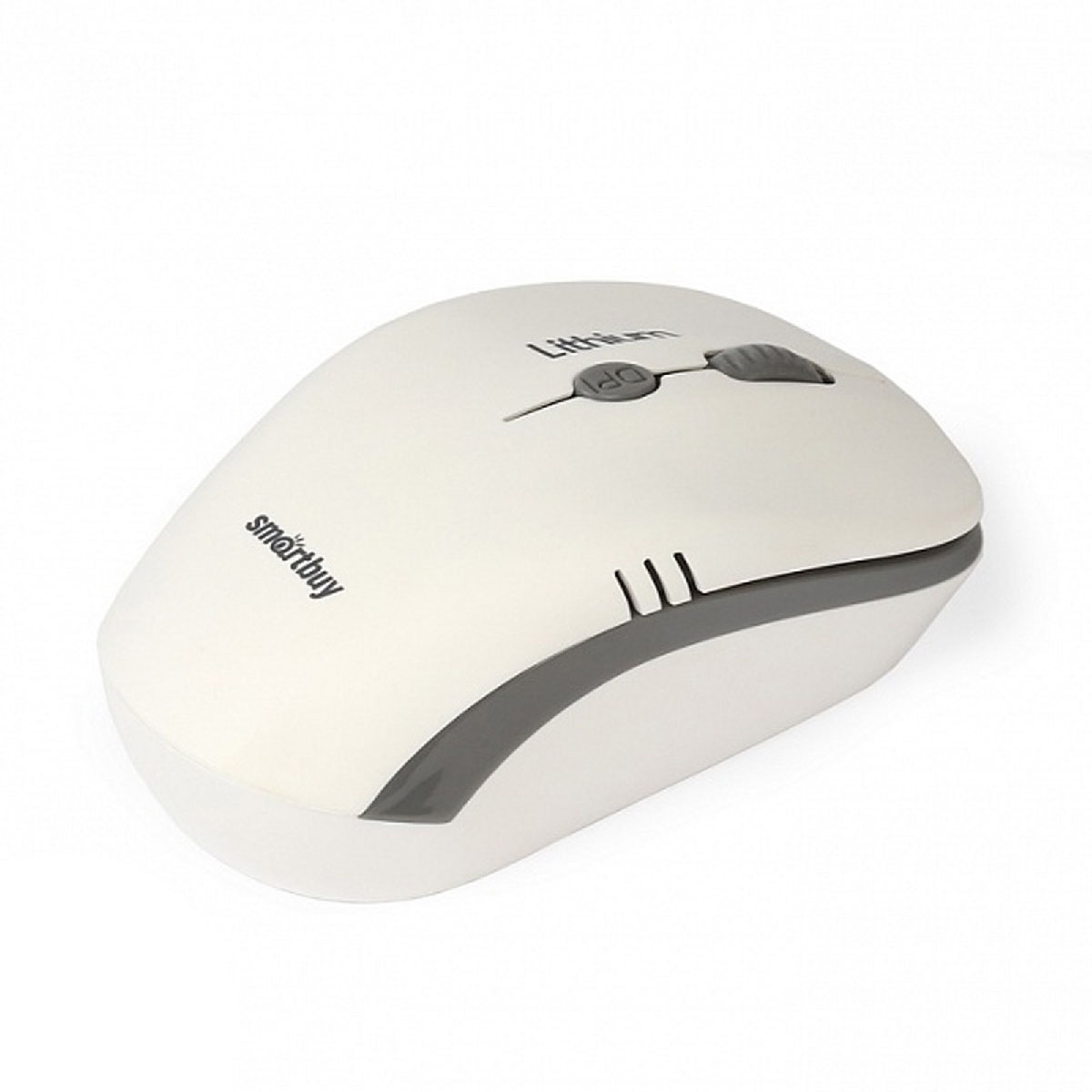 Мышь беспроводная Smartbuy ONE SBM-344CAG-WG классическая 1600DPI с зарядкой от USB, цвет бело серый