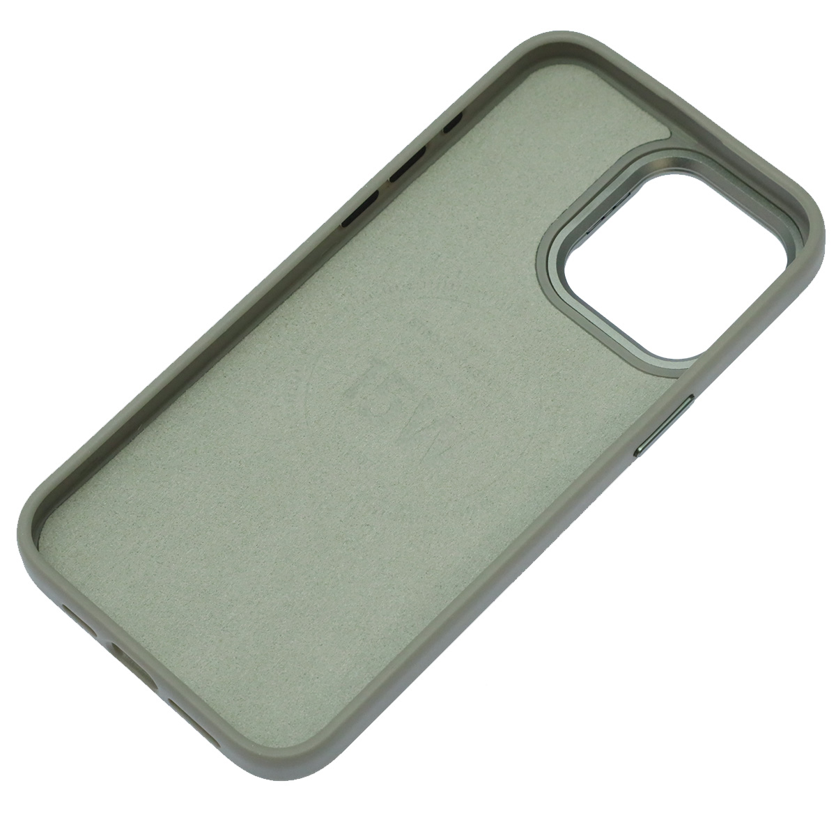 Чехол накладка Modern Stylish с поддержкой MagSafe для APPLE iPhone 15 Pro Max, защита камеры, подставка, экокожа, бархат, цвет серый