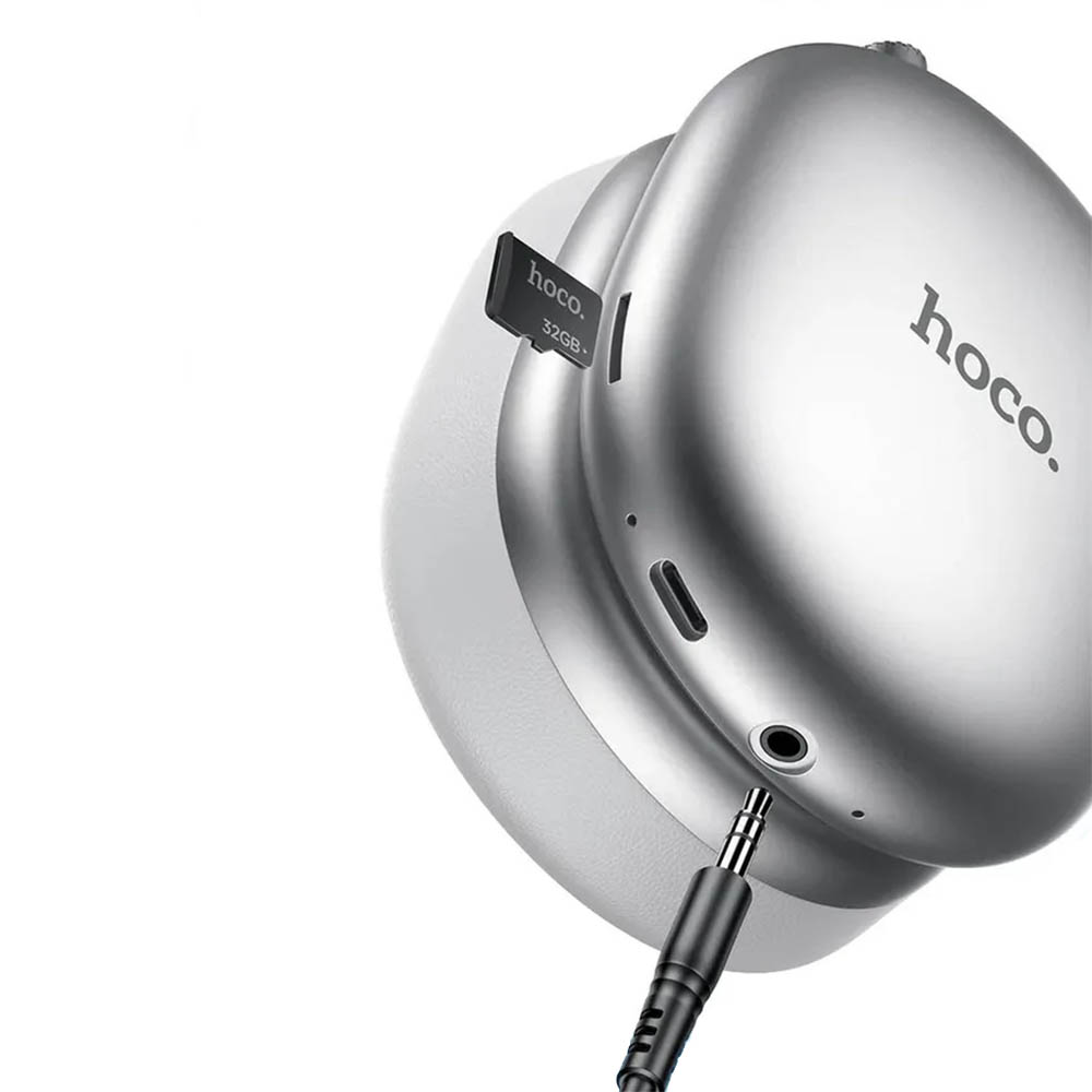 Гарнитура (наушники с микрофоном) беспроводная, полноразмерная, HOCO W35 Max, ANC, цвет серебристый