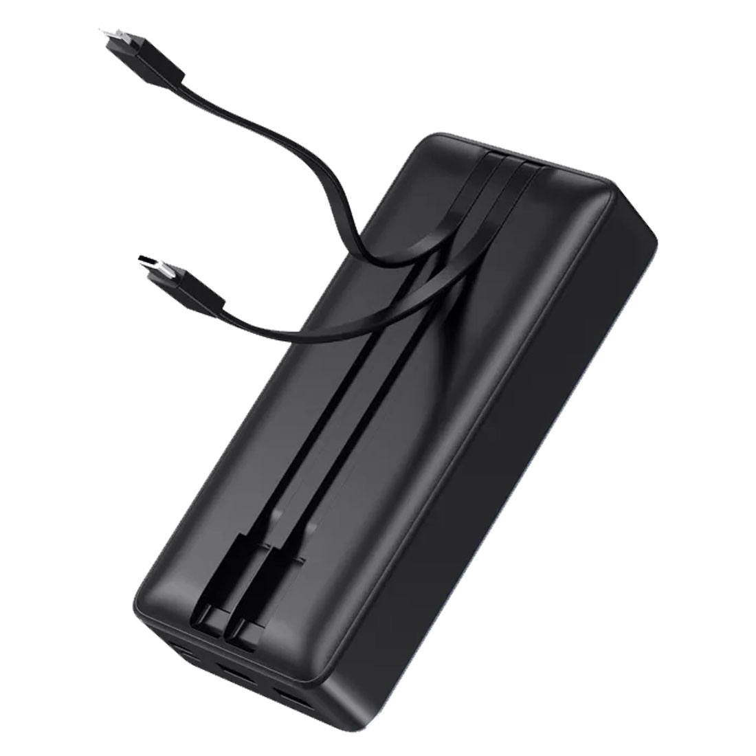 Внешний портативный аккумулятор, Power Bank QAYAN QPB-149 со встроенными кабелями USB Type C, Lightning 8 pin, 20000 mAh, 22.5W, LED дисплей, цвет черный Внешний портативный аккумулятор, Power Bank QAYAN QPB-149 со встроенными кабелями USB Type C, Lightning 8 pin, 20000 mAh, 22.5W, LED дисплей, цвет черный