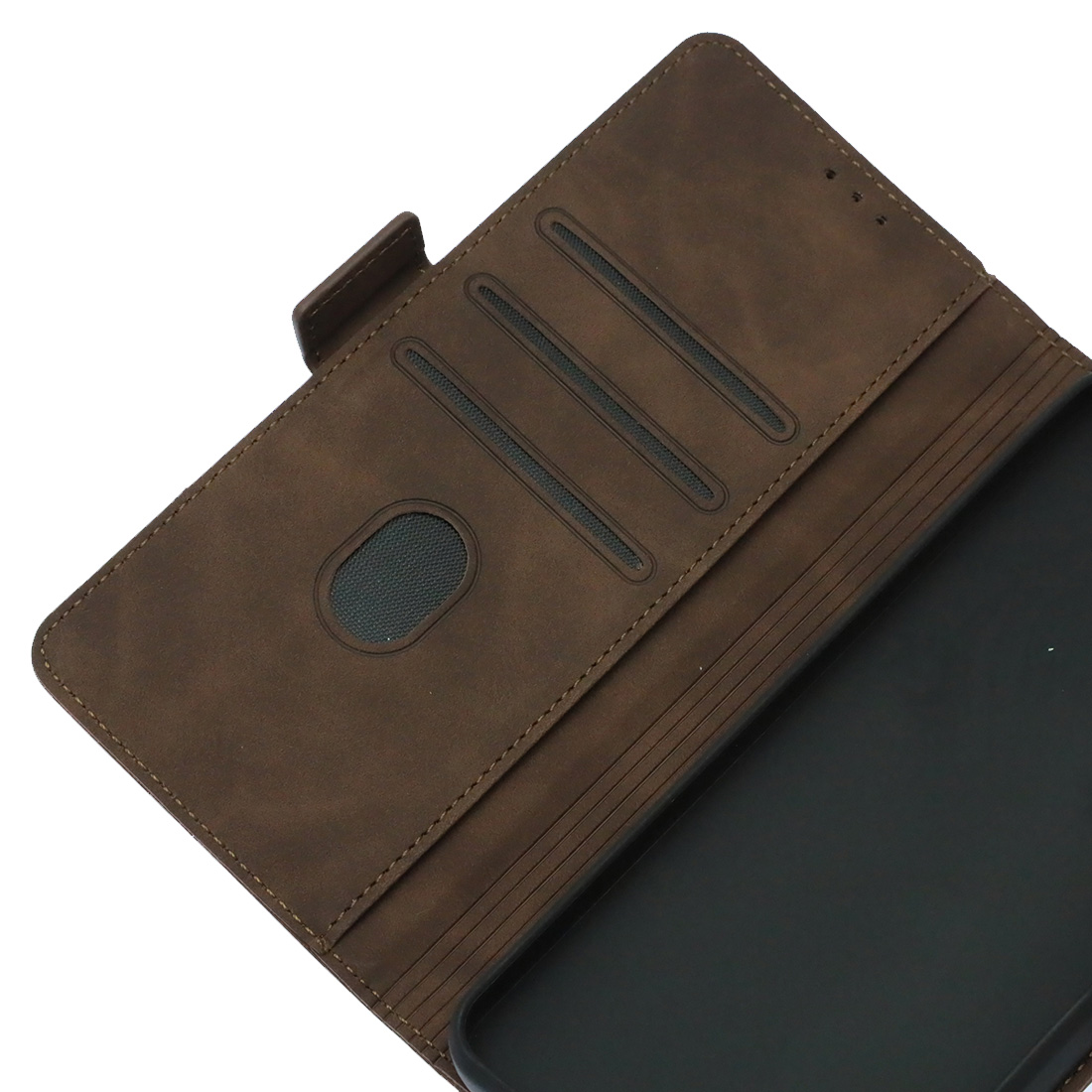 Чехол книжка NICE для XIAOMI Redmi 13C, XIAOMI POCO C65, защита камеры, экокожа, визитница, цвет коричневый