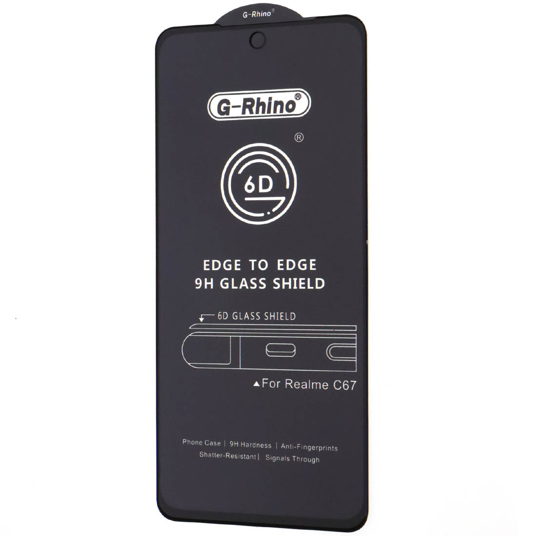 Защитное стекло 6D G-Rhino для Realme C55, Realme C67, Realme 11 5G, Realme C75, цвет окантовки черный