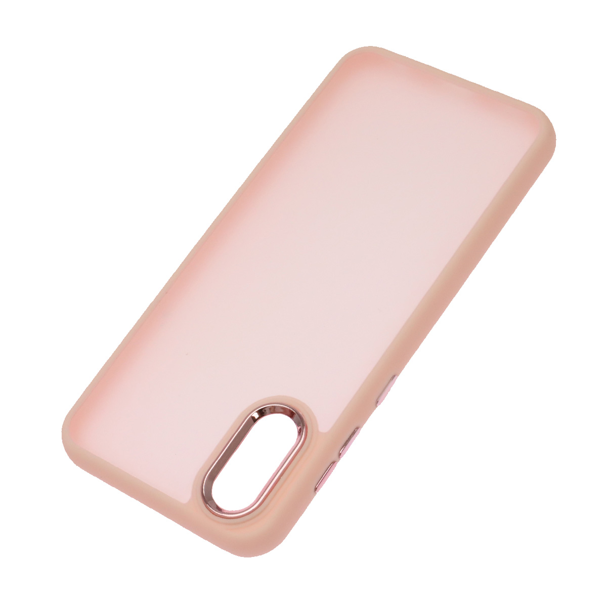 Чехол накладка для SAMSUNG Galaxy A03 Core (SM-A032F), силикон, пластик, цвет окантовки розовый