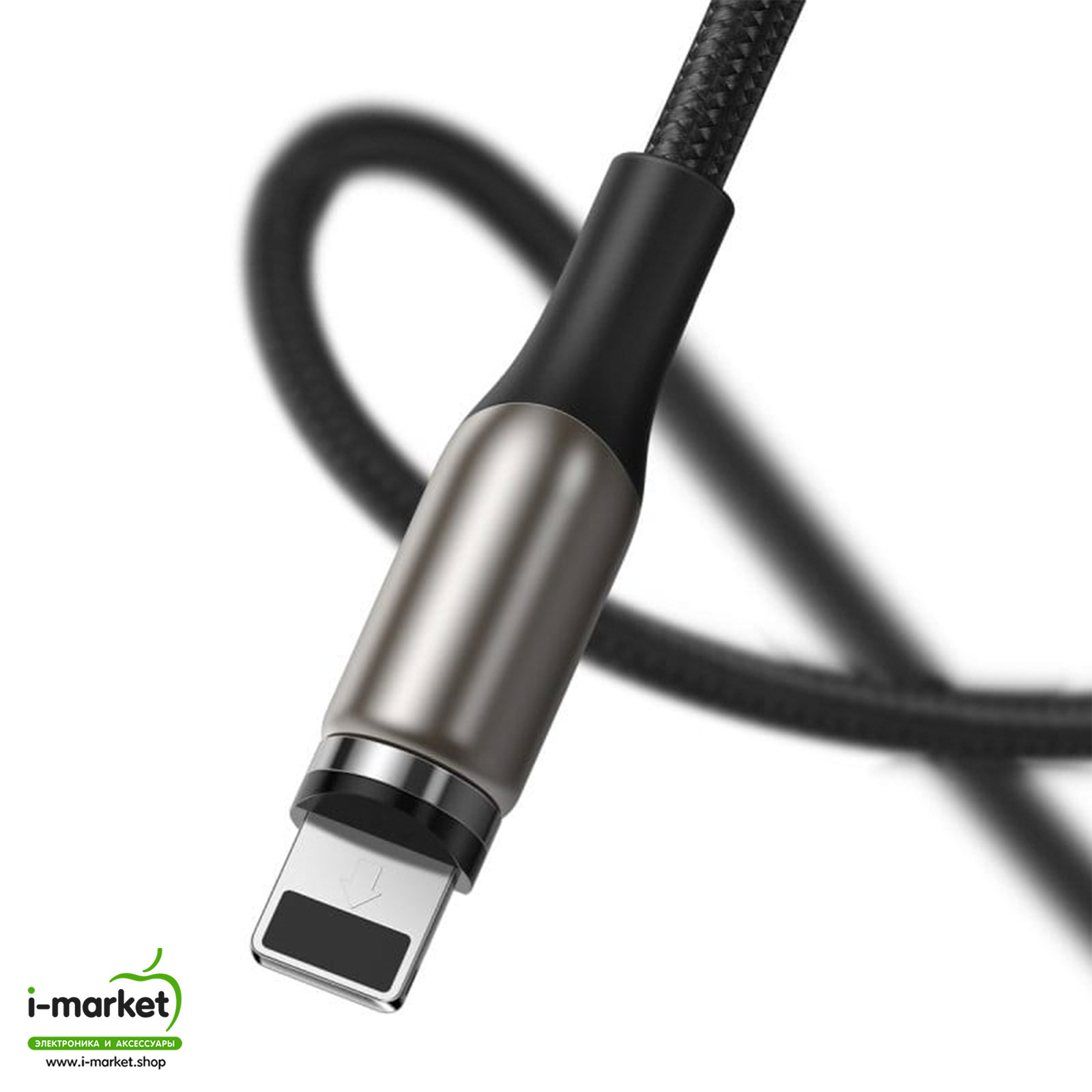 BASEUS CALXC-H01 Zinc Magnetic кабель с магнитной зарядкой для APPLE Lightning 8-pin, цвет черный.