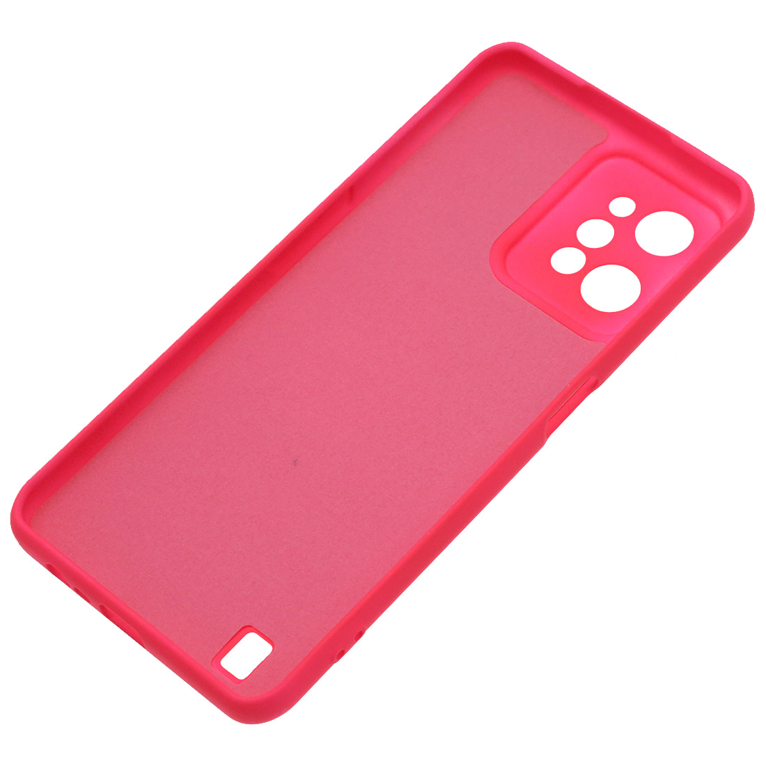 Чехол накладка Silicon Cover для Realme C31, силикон, бархат, цвет фуксия