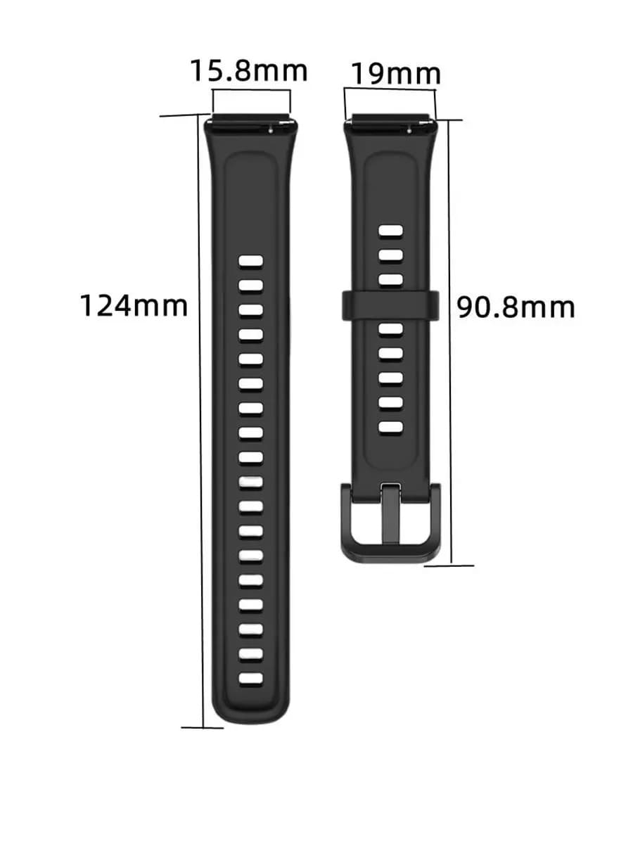 Ремешок для Honor Band 7 и Huawei Band 7, силикон, цвет черный