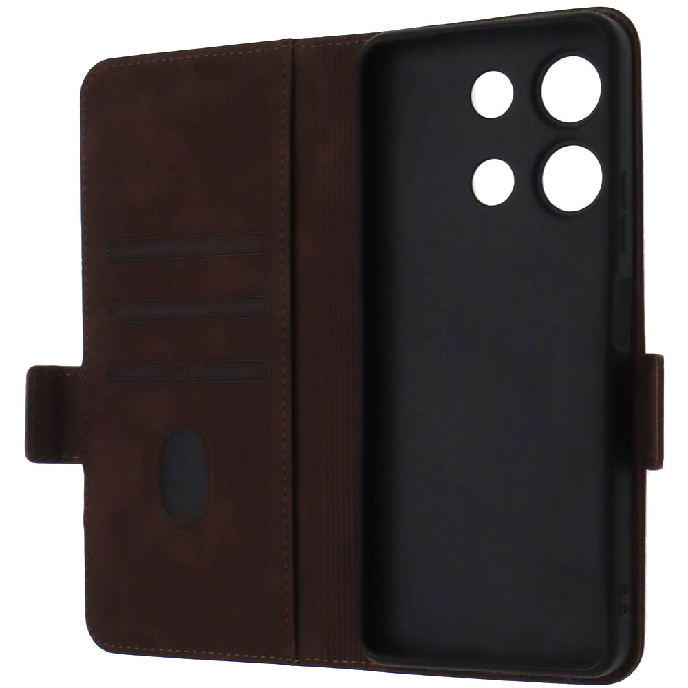 Чехол книжка NICE для INFINIX Note 30, экокожа, визитница, цвет коричневый