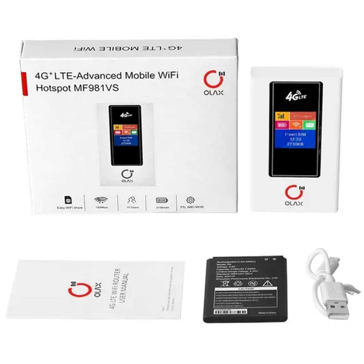 Беспроводной 4G модем OLAX MF981VS, WiFi, цвет белый