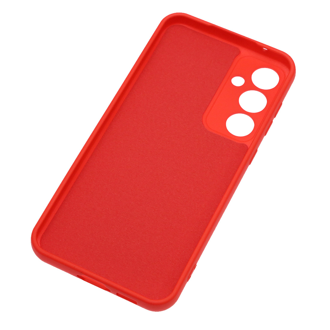 Чехол накладка Silicon Cover для SAMSUNG Galaxy S23 FE, защита камеры, силикон, бархат, цвет красный