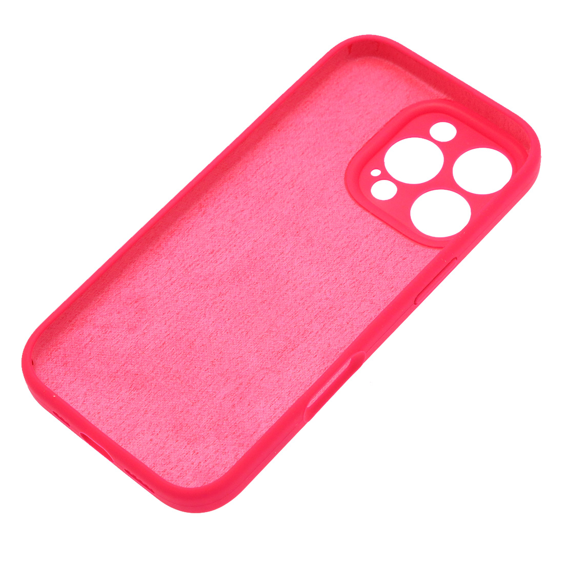 Чехол накладка Silicone Case для APPLE iPhone 16 Pro, L-ogo, защита камеры, силикон, бархат, цвет фуксия