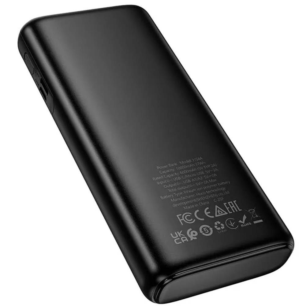 Внешний портативный аккумулятор, Power Bank HOCO J158A Runner, 10000 mAh, цвет черный